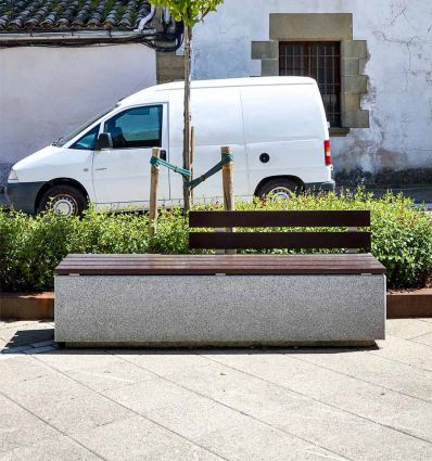 Banc béton bois monobloc