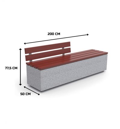 Banc béton bois monobloc
