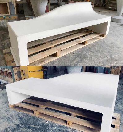 Banc béton design dossier vague