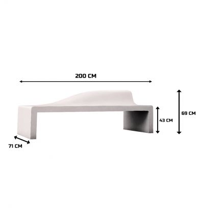 Banc béton design dossier vague