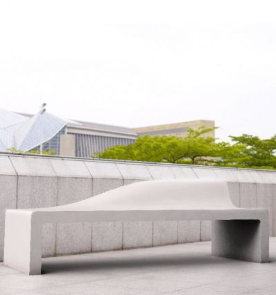 Banc béton design dossier vague