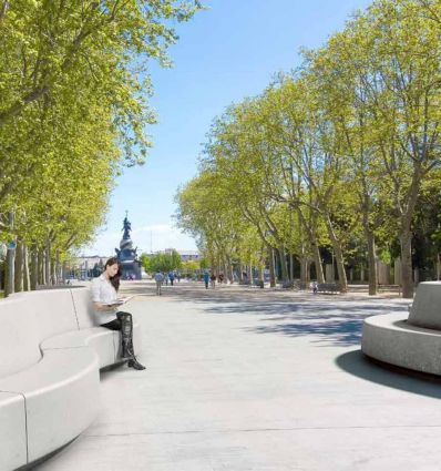 Banc béton extérieur modulable