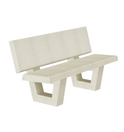 Banc béton extérieur pieds carrés
