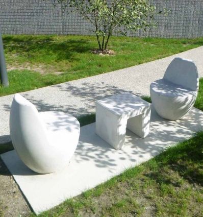 Banc béton monoplace design