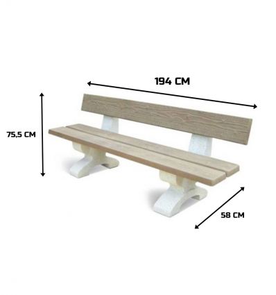 Banc collectivité béton effet bois