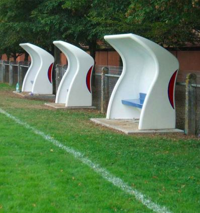 Banc de touche monobloc en composite 3 à 10 joueurs