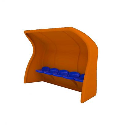 Banc de touche monobloc en composite 3 à 10 joueurs