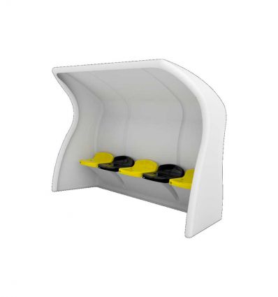 Banc de touche monobloc en composite 3 à 10 joueurs