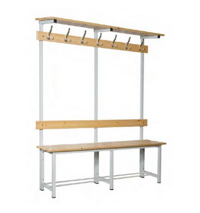 Banc de vestiaire en bois simple avec patères