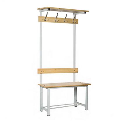 Banc de vestiaire en bois simple avec patères