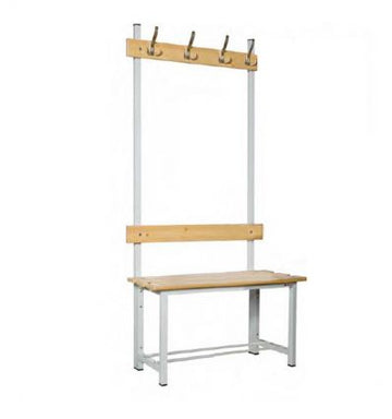 Banc de vestiaire en bois simple avec patères