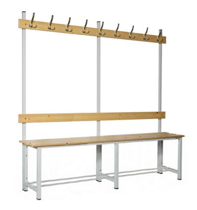 Banc de vestiaire en bois simple avec patères