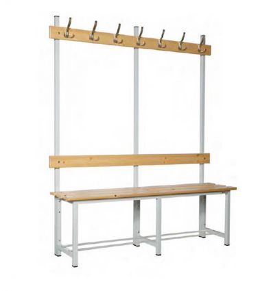 Banc de vestiaire en bois simple avec patères
