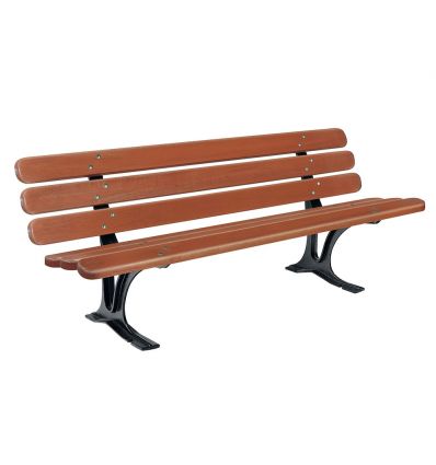 Banc de ville bois et fonte 6 lames