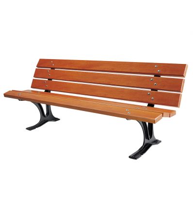 Banc de ville bois et fonte 6 lames