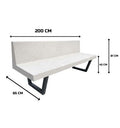 Banc en béton extérieur et pieds en acier
