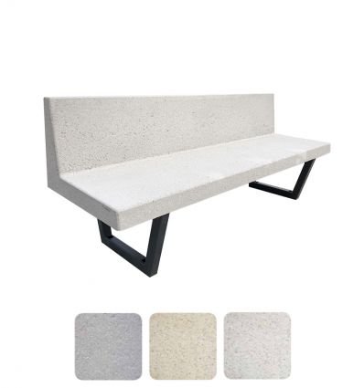 Banc en béton extérieur et pieds en acier