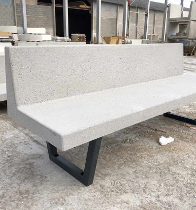 Banc en béton extérieur et pieds en acier