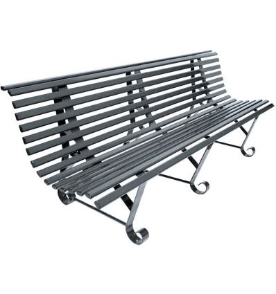 Banc Public Extérieur en Acier à lattes