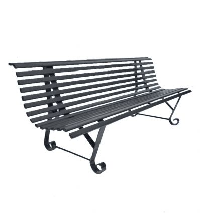 Banc Public Extérieur en Acier à lattes