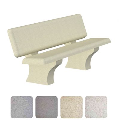 Banc extérieur en Béton avec dossier