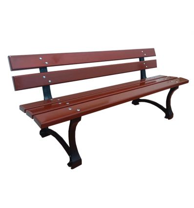 Banc public en bois et en fonte 5 lames