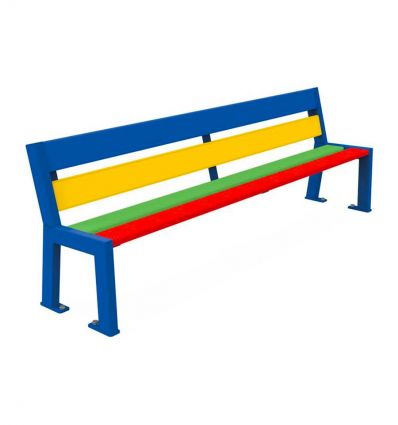 Banc extérieur en bois pour cour d'école