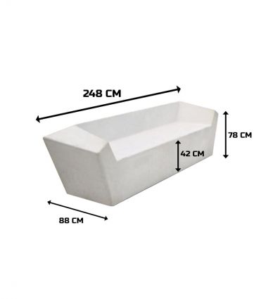 Banc monobloc béton design canapé