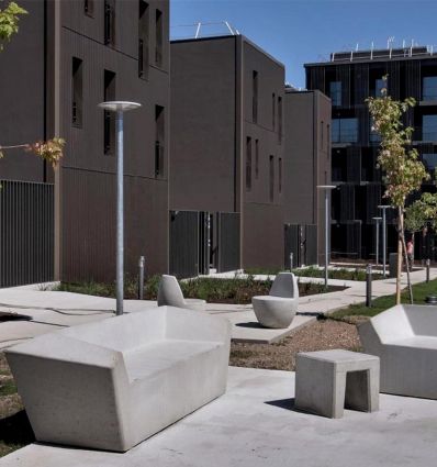 Banc monobloc béton design canapé