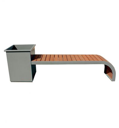 Banc Public Bois Design avec Bac à Fleurs