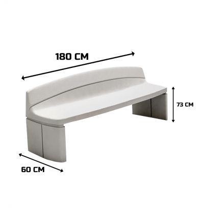 Banc public en béton élégant