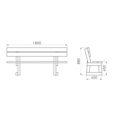 Banc Public En Bois Traité Autoclave