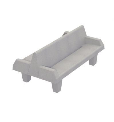 Banc public extérieur double en béton