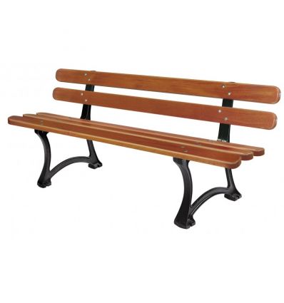 Banc public extérieur en bois 5 lames arrondies