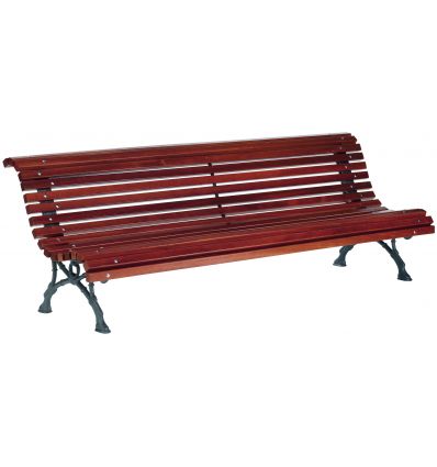 Banc public exterieur en bois à lattes