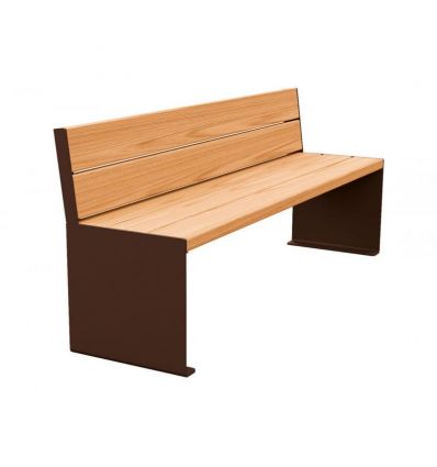 Banc Public extérieur en bois exotique