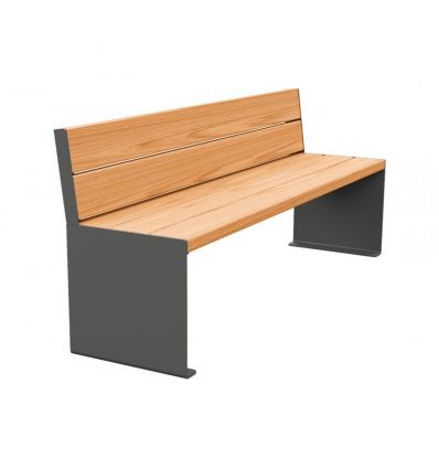 Banc Public extérieur en bois exotique