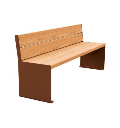 Banc Public extérieur en bois exotique