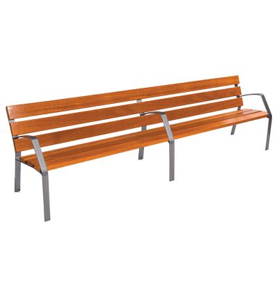 Banc public extérieur en bois pour senior et PMR