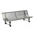 Banc public exterieur en métal perforé trous ronds