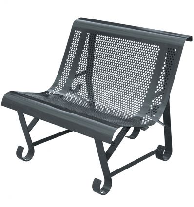 Fauteuil public en métal perforé - Mobilier urbain