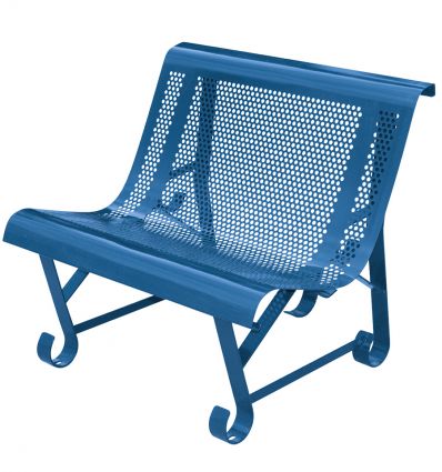 Fauteuil public en métal perforé - Mobilier urbain