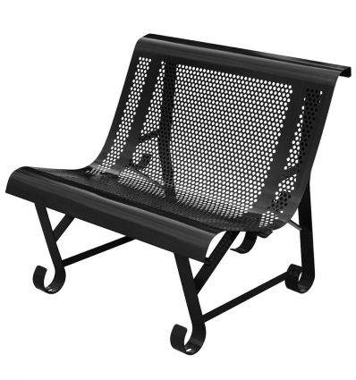 Fauteuil public en métal perforé - Mobilier urbain