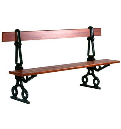 Banc Public Ville de Paris en chêne et acier