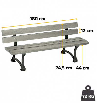Banc urbain en plastique recyclé