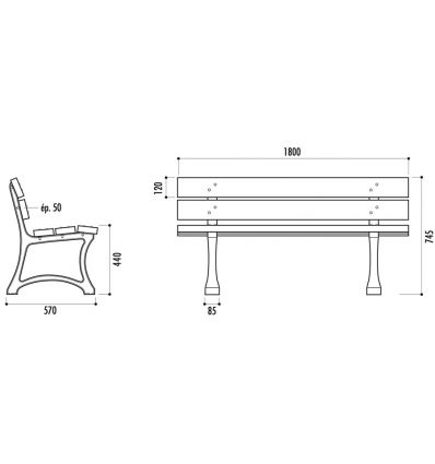 Banc urbain en plastique recyclé