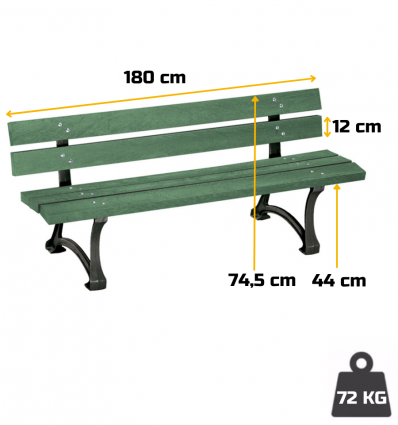 Banc urbain en plastique recyclé