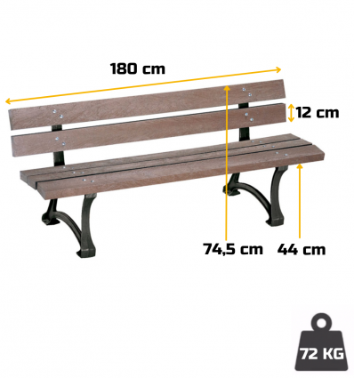 Banc urbain en plastique recyclé