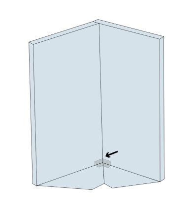 Bande d'étanchéité coin angle douche