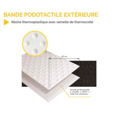 Bande Podotactile Thermocollée pour extérieur